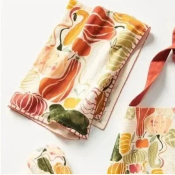 ⭐️ Pumpkin Harvest Fruit Boho Peasant Hipster Hippie Art Deco Farm Dish Towel - Picture 3 of 3